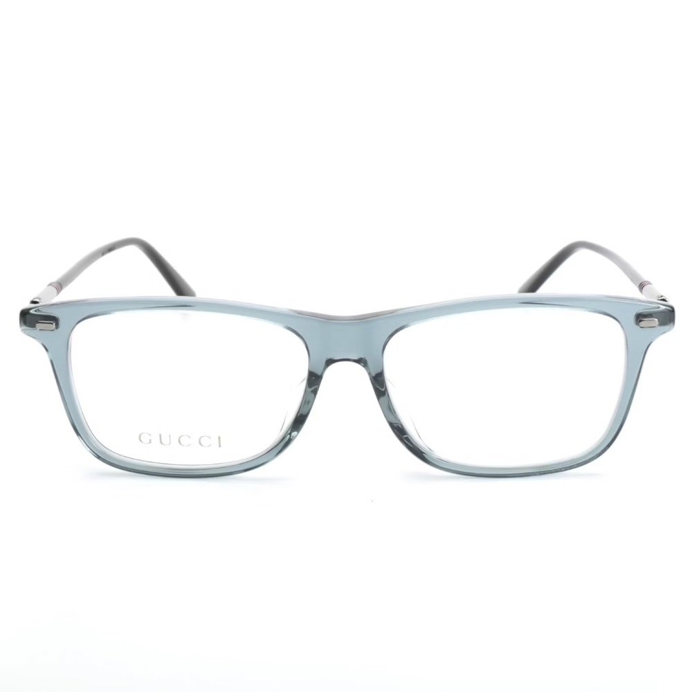 New Gucci GG05190A Blue/Grey & Silver, Rectangular Eyeglasses with Case